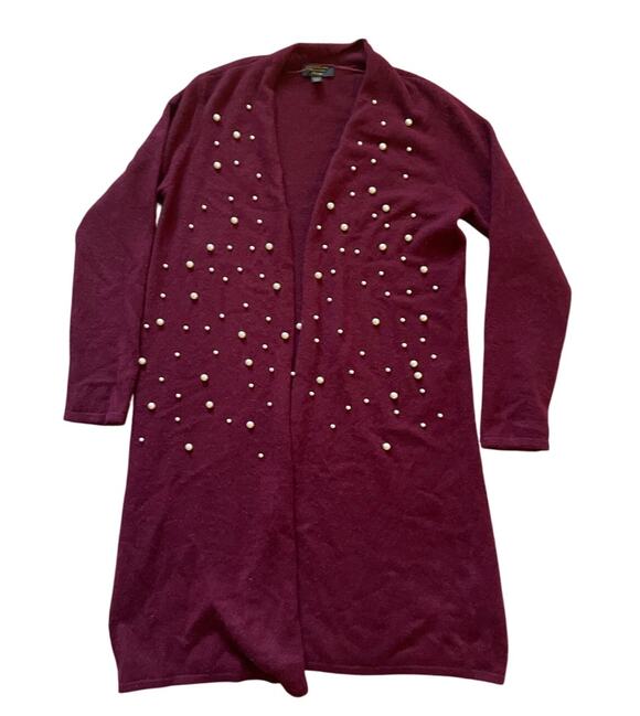 Charter Club Sweaters - Cashmere Luxury Womens/Teen Soft Faux Pearl Cardigan Size Small Timeless